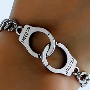 HANDCUFF ALLOY LINK CUFF BRACELET